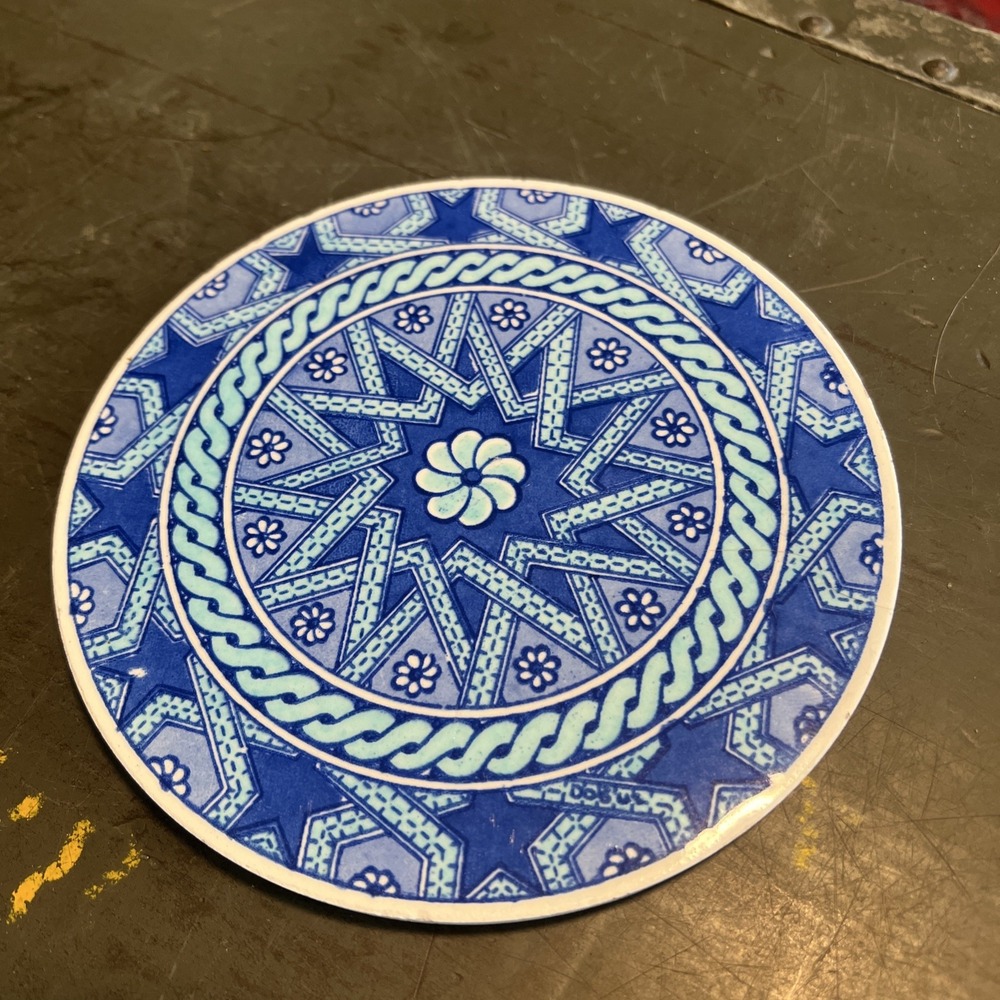 VTG Turkish Art Turkey Kutahya hand-painted geometric design Hanging plate